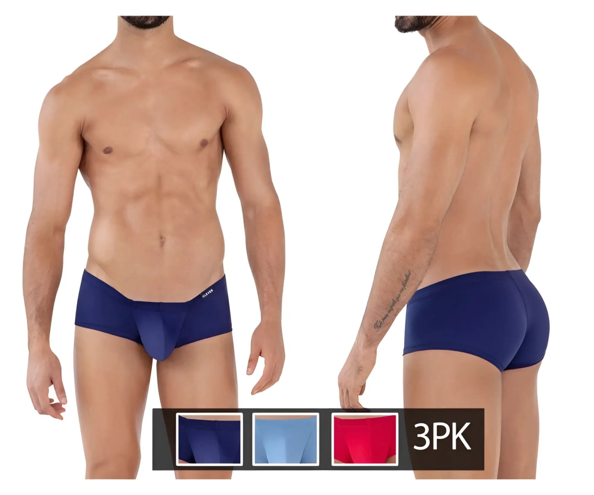 Navy blue clever 229929 mens briefs with smooth form fitting design and subtle brand logo on waistband