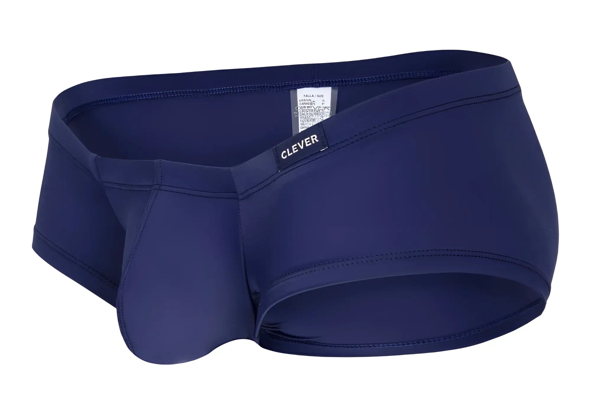 Navy blue clever men’s swim trunks with smooth stretchy fabric and contoured design from clever 229929 3pk Australian Latin trunks