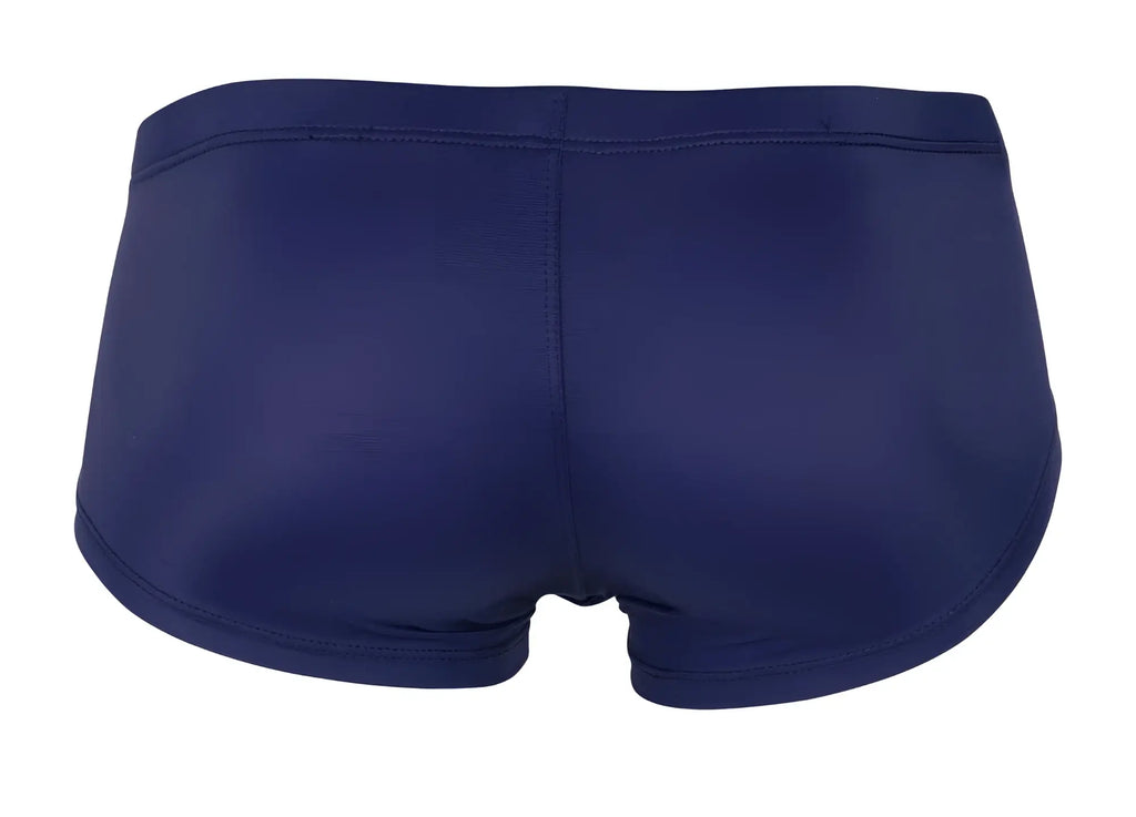 Navy blue clever 229929 swim trunks with smooth stretchy fabric and seamless construction visible from the back side