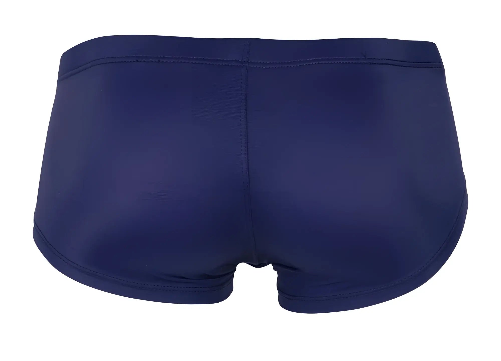 Navy blue clever 229929 swim trunks with smooth stretchy fabric and seamless construction visible from the back side