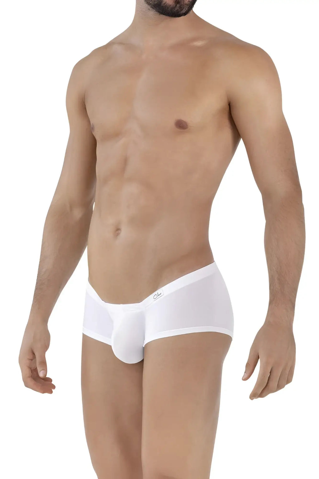 White clever 229930 3pk australian latin trunks with smooth form-fitting briefs and subtle waistband logo