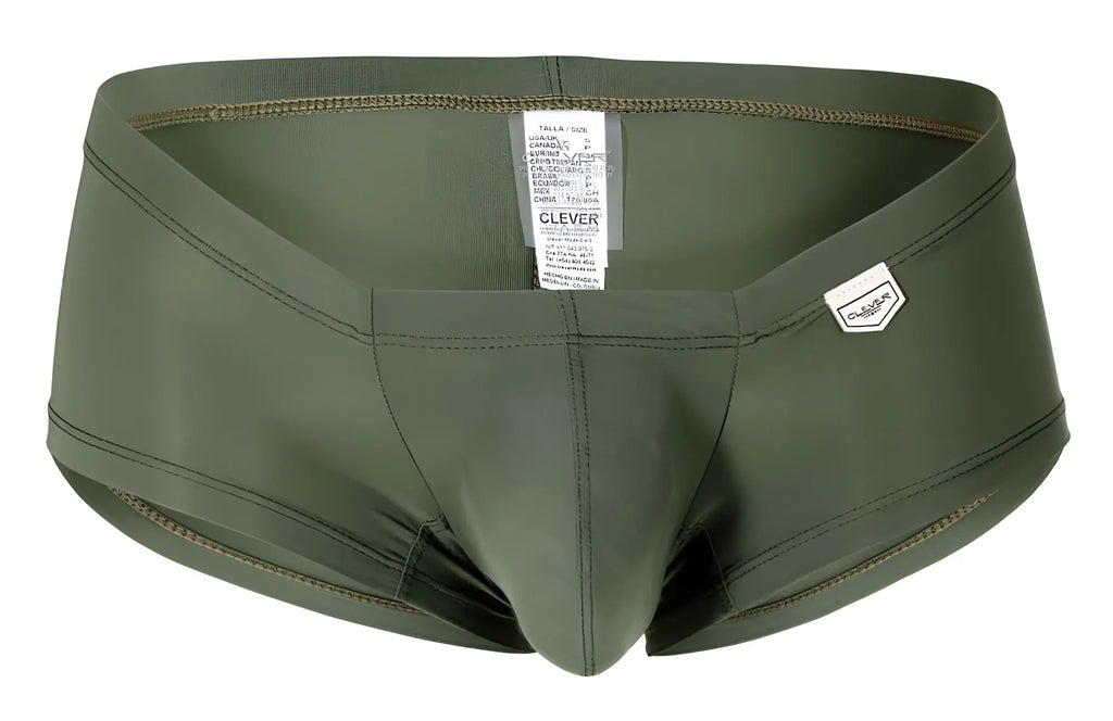 Olive green clever 229934 men’s briefs made of smooth stretchy fabric with sleek modern design and subtle stitching details