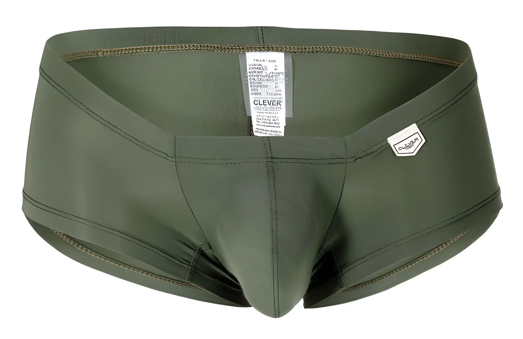 Olive green clever 229934 men’s briefs made of smooth stretchy fabric with sleek modern design and subtle stitching details