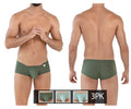 Olive green clever 229934 men’s briefs with a smooth form-fitting design and white logo on the left hipband