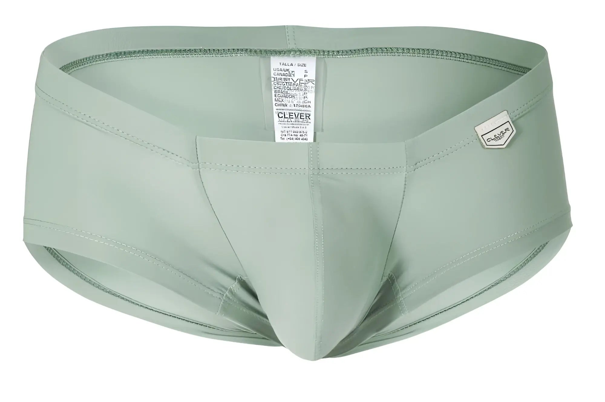 Mint green clever brand swim trunks with sleek form fitting design and subtle stitching from clever 229934 3pk australian latin trunks