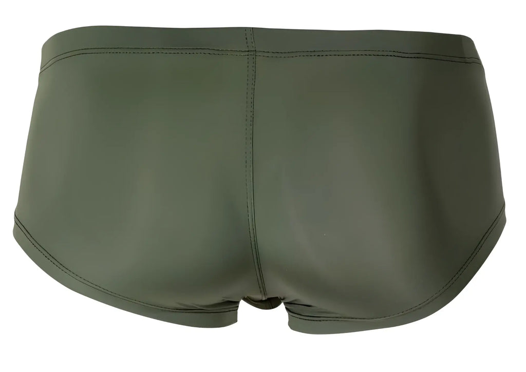 Olive green clever 229934 3pk australian latinx briefs with smooth glossy fabric and subtle waistband stitching