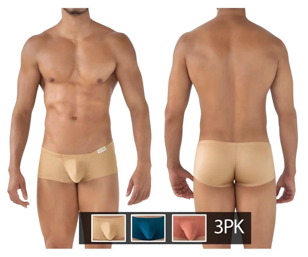 Beige clever 229941 australian latin men’s briefs with smooth form-fitting design and subtle brand tag at waistband