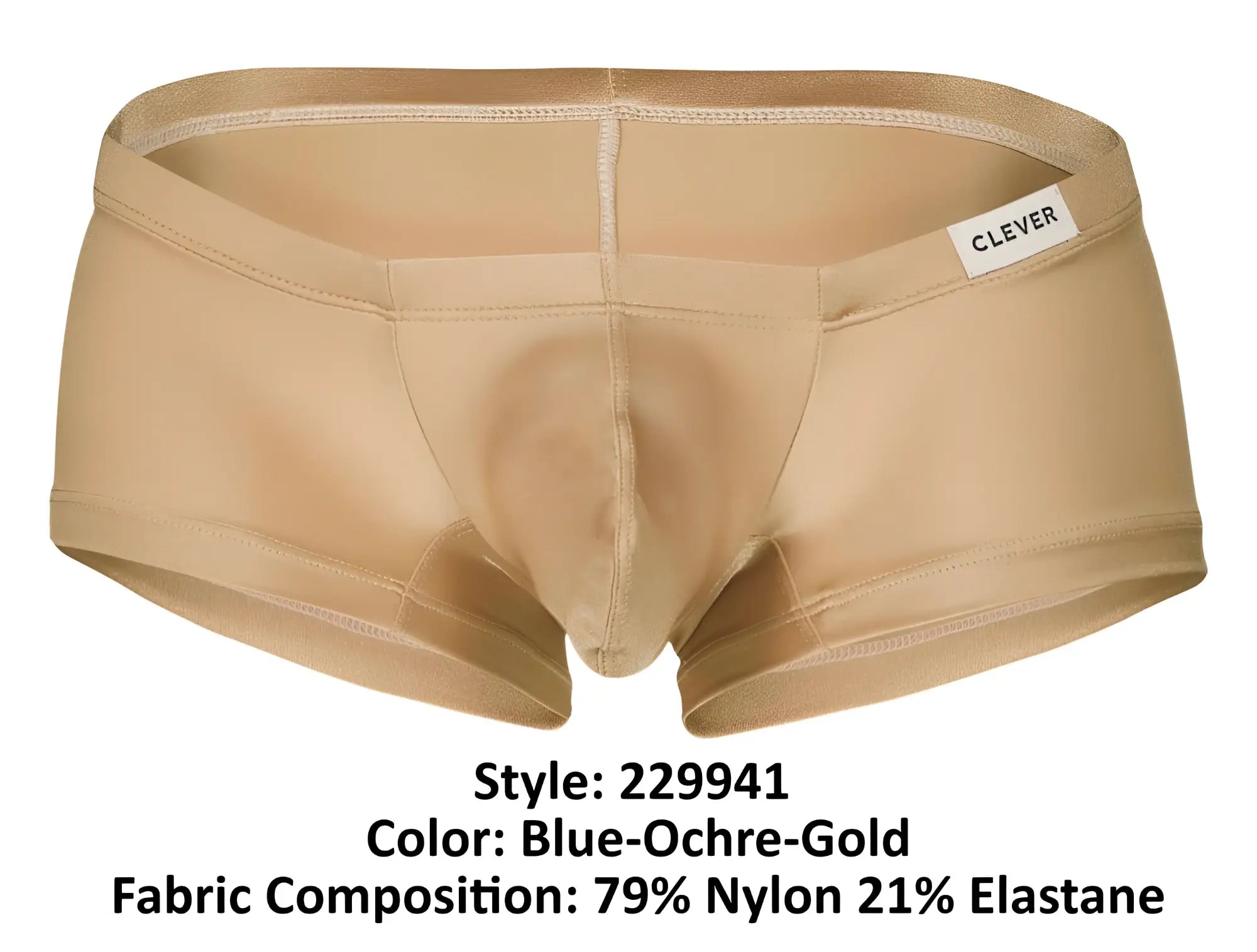 Beige men’s briefs in clever 229941 3pk australian latin trunks with smooth stretchy nylon elastane blend