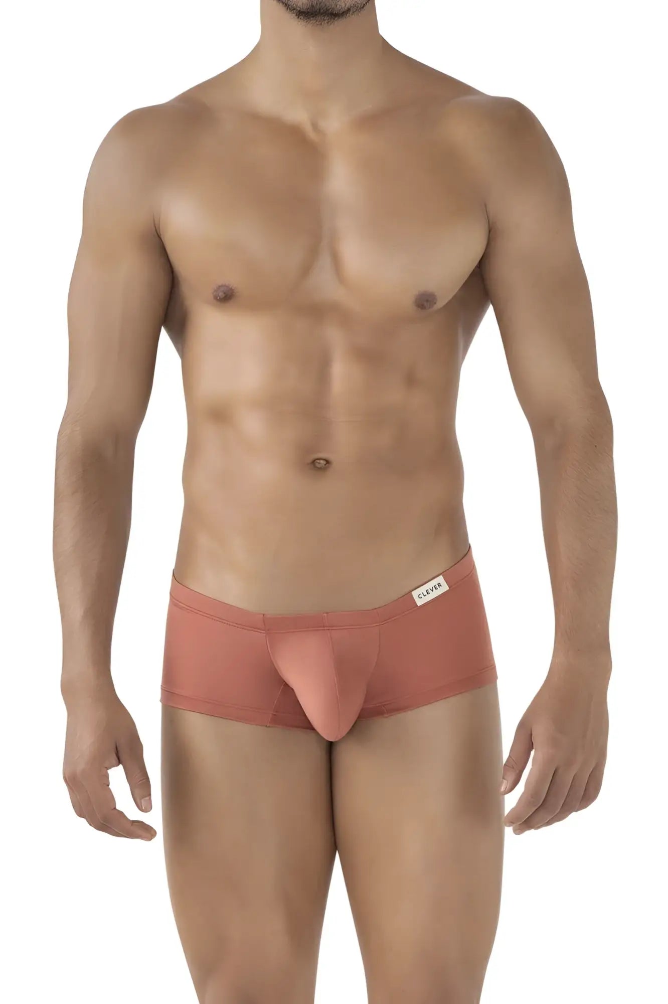 Cotton men’s rust-colored briefs with supportive pouch design and clever branded label from australian latin trunks 3pk