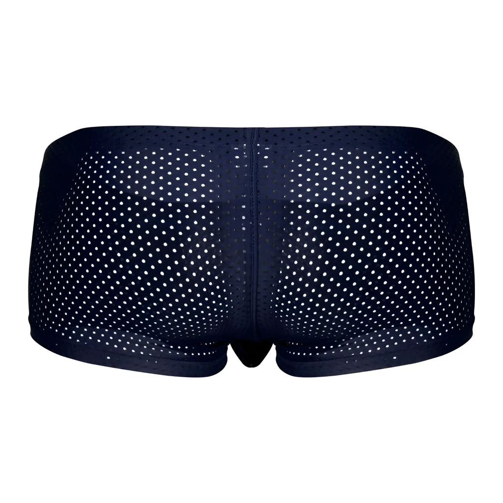 Navy blue mesh briefs with white polka dots from clever 229947 3pk australian latin trunks black red blue set