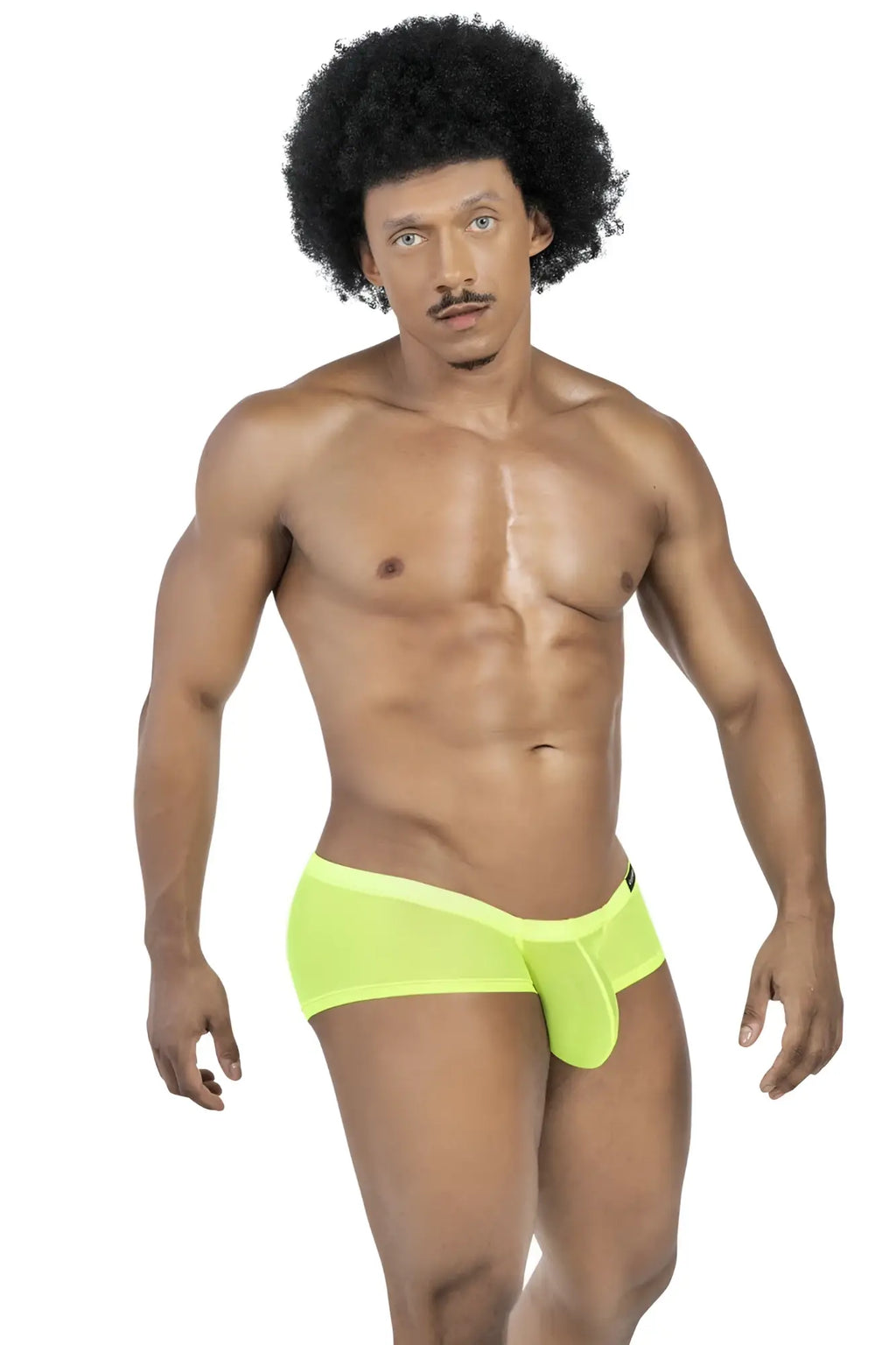 Bright neon green sheer mesh briefs with supportive design from clever 229948 australian latin trunks 3pk