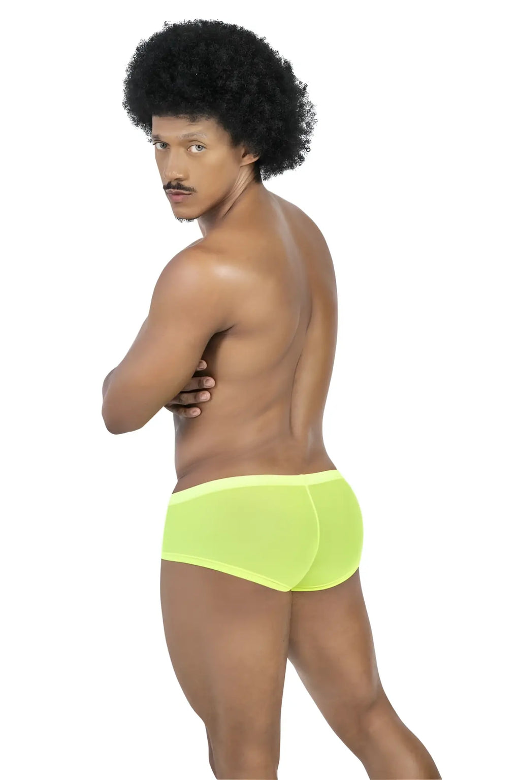 Neon green sheer briefs from clever 229948 3pk australian latin trunks featuring lightweight breathable fabric
