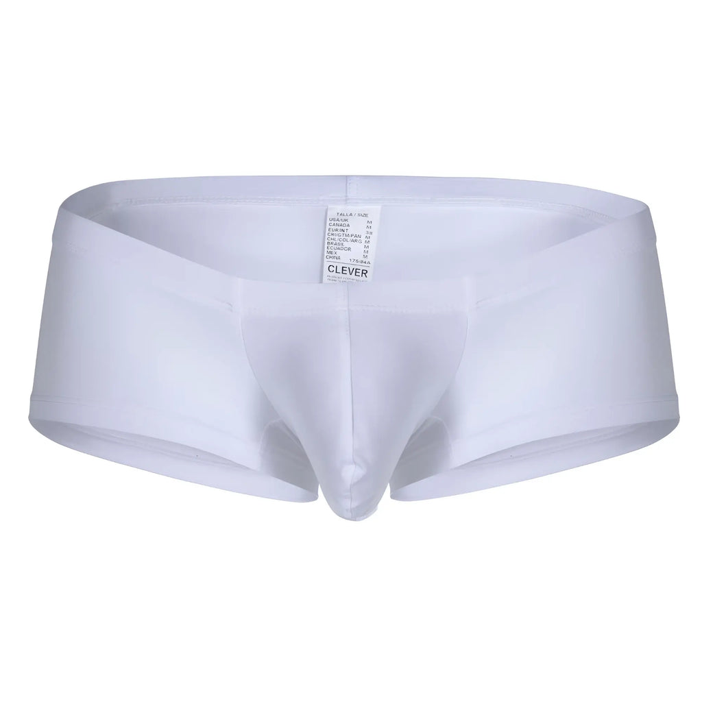White clever brand men’s briefs with smooth form-fitting design from clever 229951 3pk australian latin trunks in white