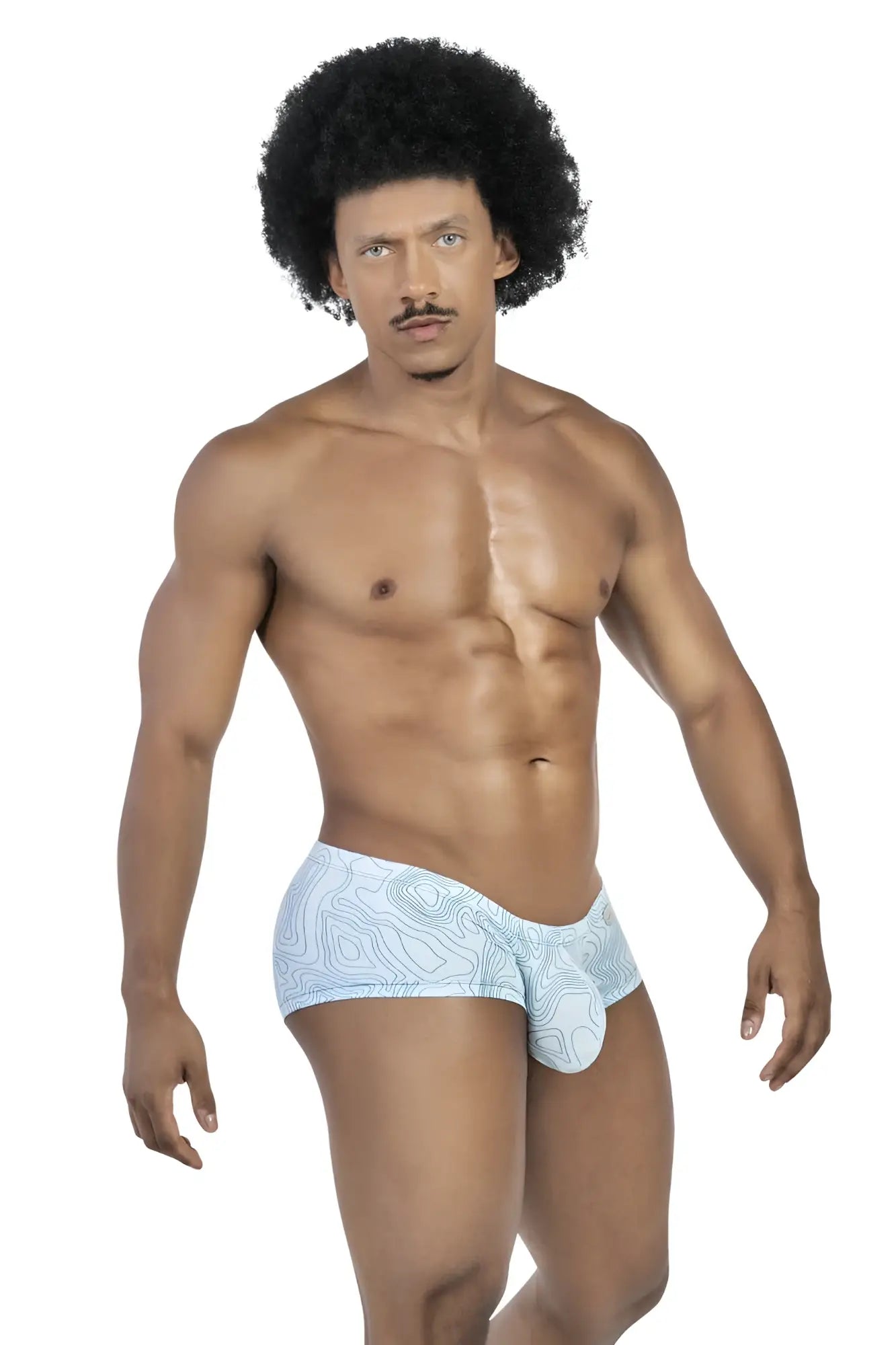 Light blue men’s briefs with topographic map design from clever 229951 3pk australian latin trunks in blue white green