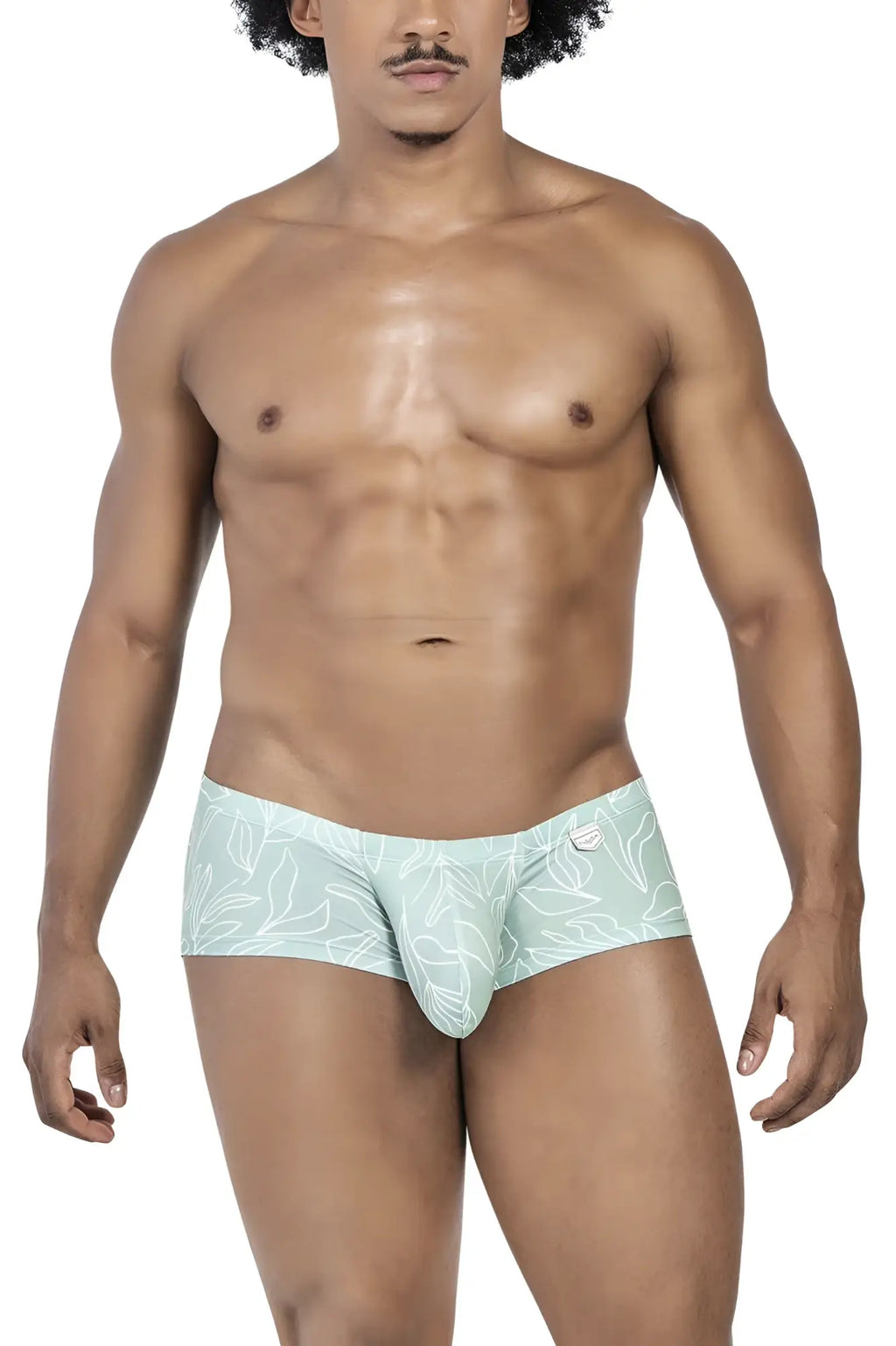 Light green men’s briefs with white leaf pattern from clever 229951 3pk Australian Latin trunks collection