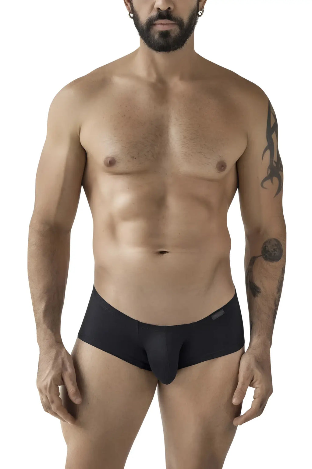 Black men’s multicolored clever 229956 12pk australian latin trunks with smooth form-fitting design and subtle logo waistband