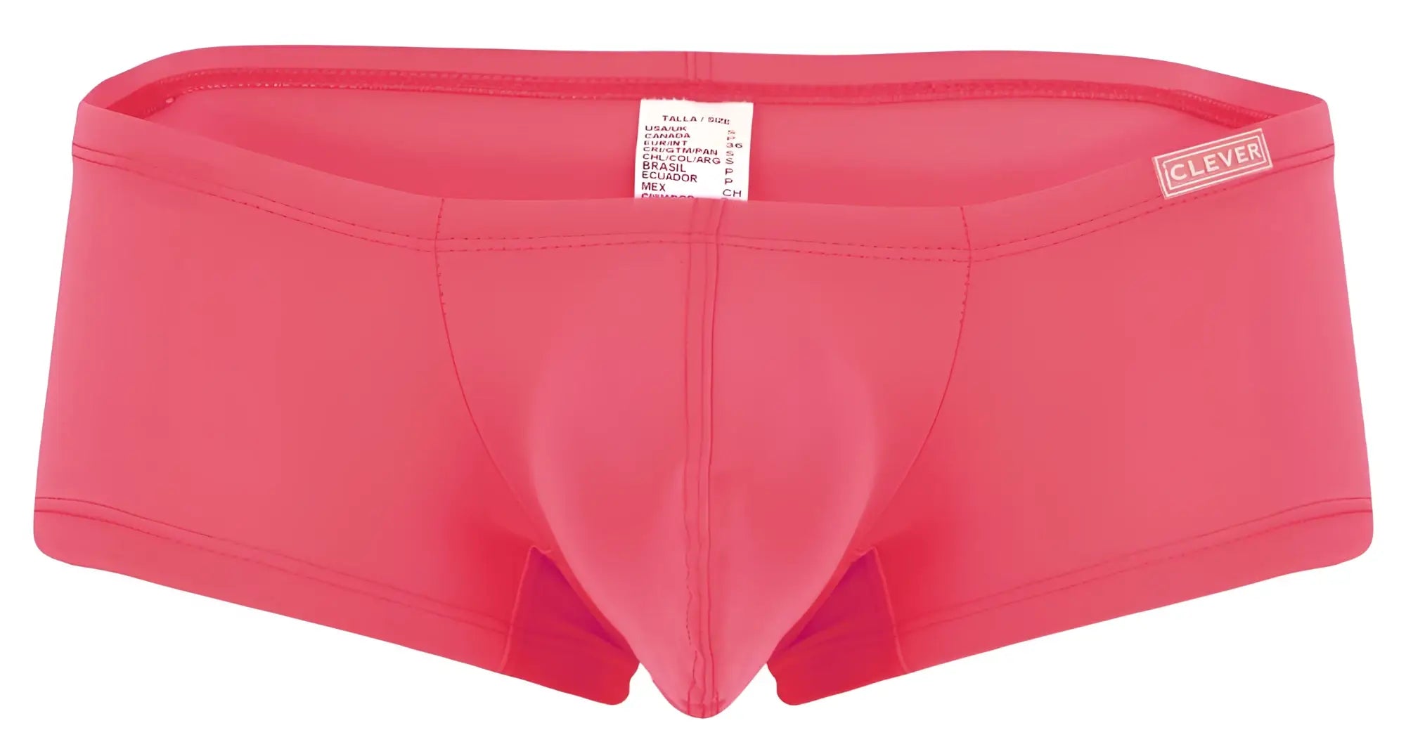 Clever 229956 12pk pink men’s briefs with smooth form-fitting design and elastic waistband in multi-colored pack