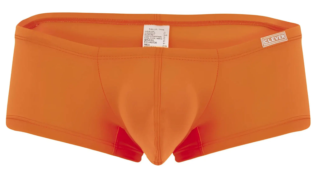 Bright orange clever 229956 men’s briefs with supportive contoured design and small clever brand label on waistband