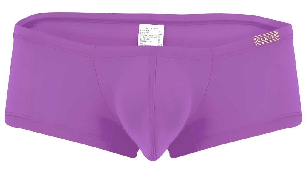 Purple men’s briefs with a clever brand label on the waistband from the multicolored Australian latin trunks 12pk