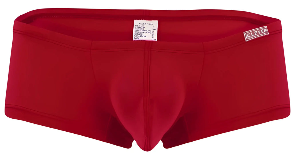 Red men’s briefs with clever brand label on waistband part of clever 229956 12pk australian latin trunks multi-colored set