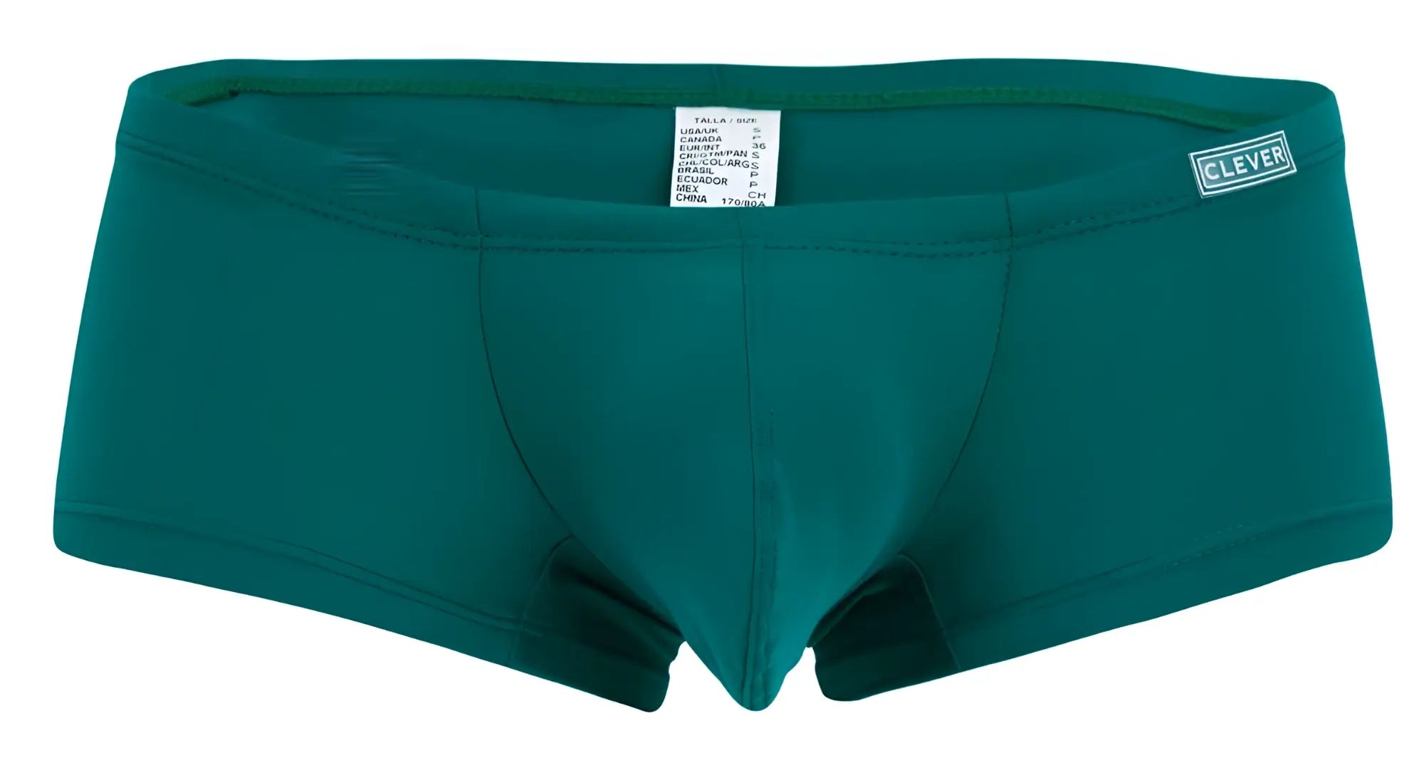 Teal seamless briefs with minimalist design and clever logo on waistband from clever 229956 12pk australian latin trunks