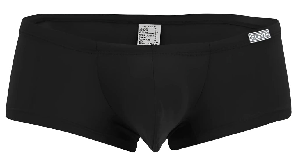 Black clever brand briefs with a smooth form-fitting design and elastic waistband from clever 229957 12pk trunks