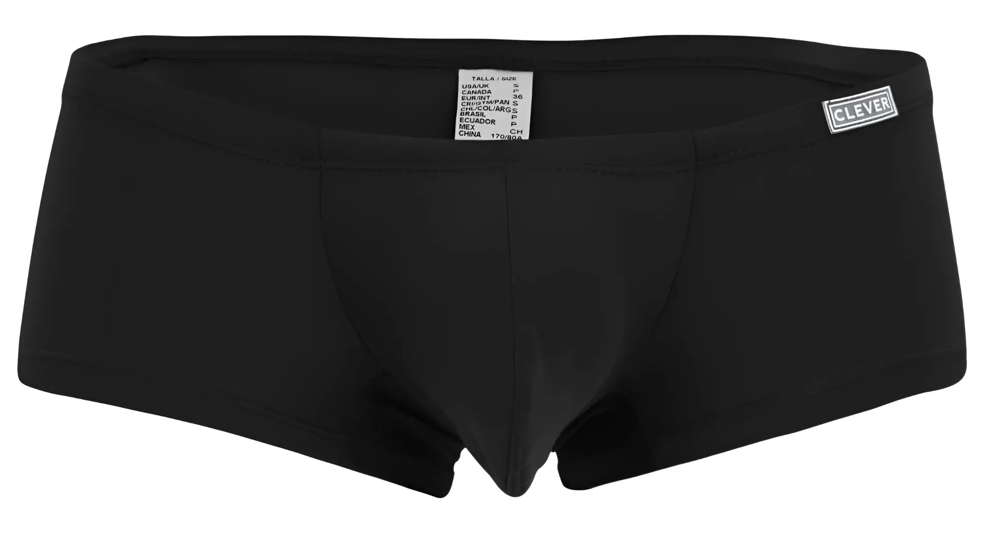 Black clever brand men’s briefs with smooth form-fitting design in multi-colored australian latin trunks 12pk