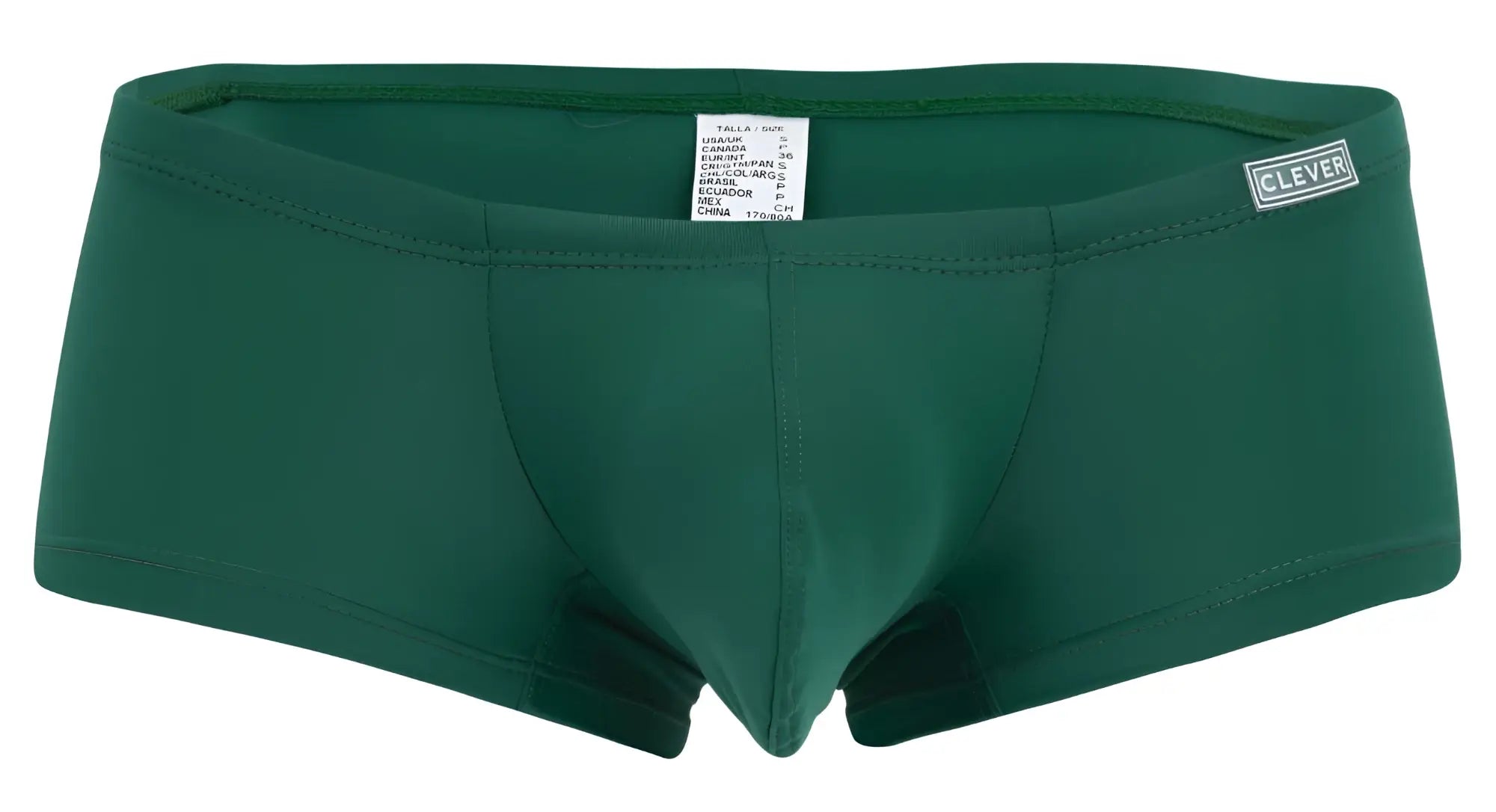 Dark green clever men’s briefs with subtle seam design and branded waistband from 229957 12pk latin trunks multi-colored set