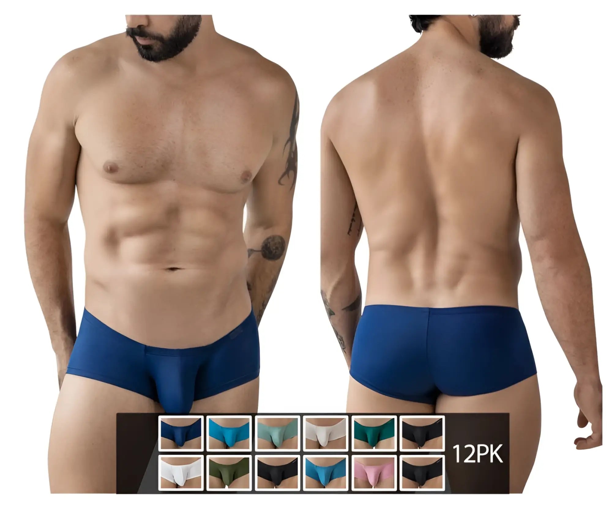 Navy blue seamless briefs from clever 229957 12pk australian latin trunks multi-colored pack