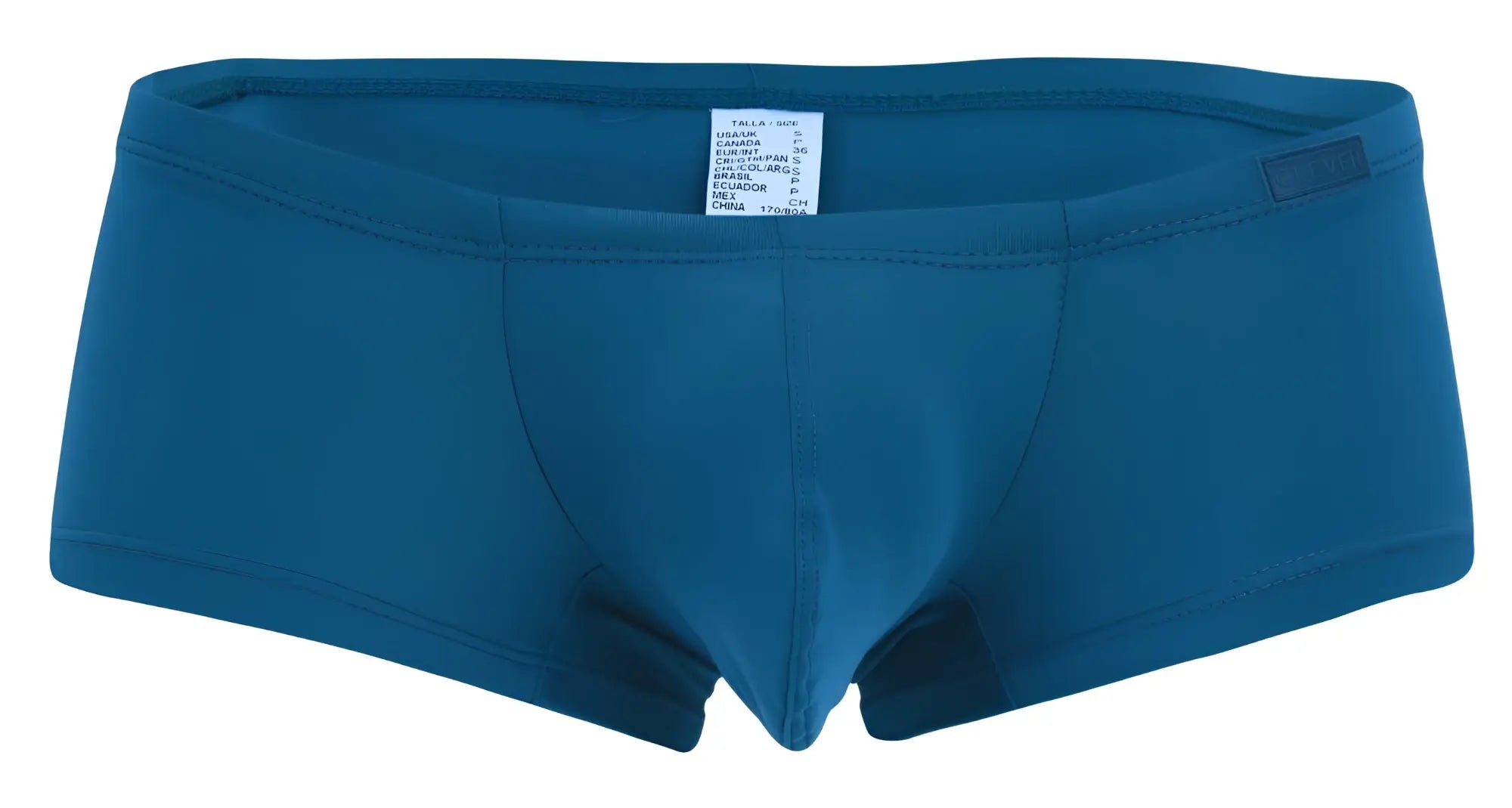 Teal-colored clever 229957 12pk australian latin trunks briefs with smooth fabric and subtle stitching details
