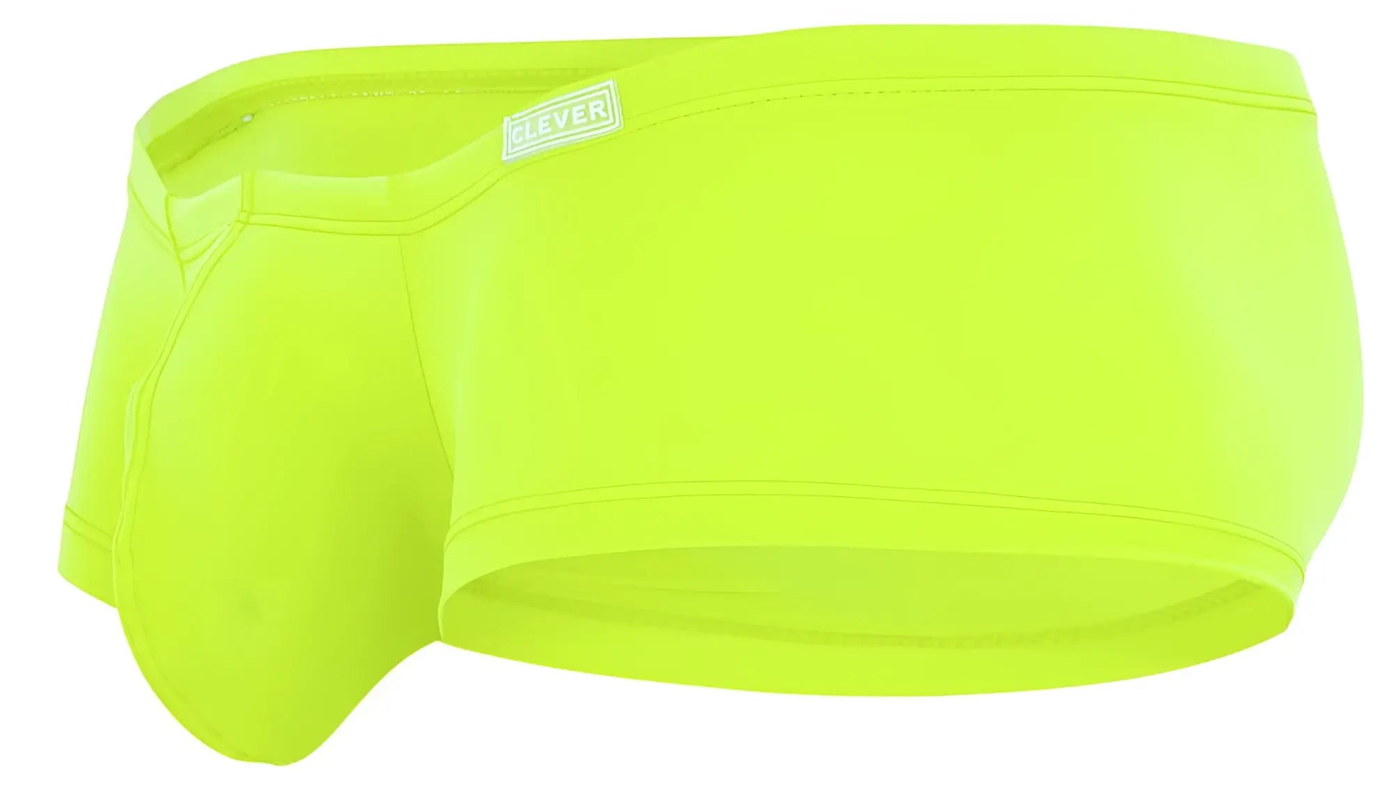 Bright neon green clever 229958 3pk australian latin trunks men’s briefs with sleek form-fitting design and white tag