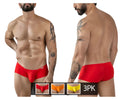 Red clever australian latin trunks 3pk mens briefs with snug fit and smooth stretchy fabric in multi-colored design