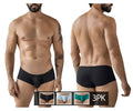 Clever 229960 3pk australian latin trunks black men’s briefs with smooth form-fitting design and multi-colored accents