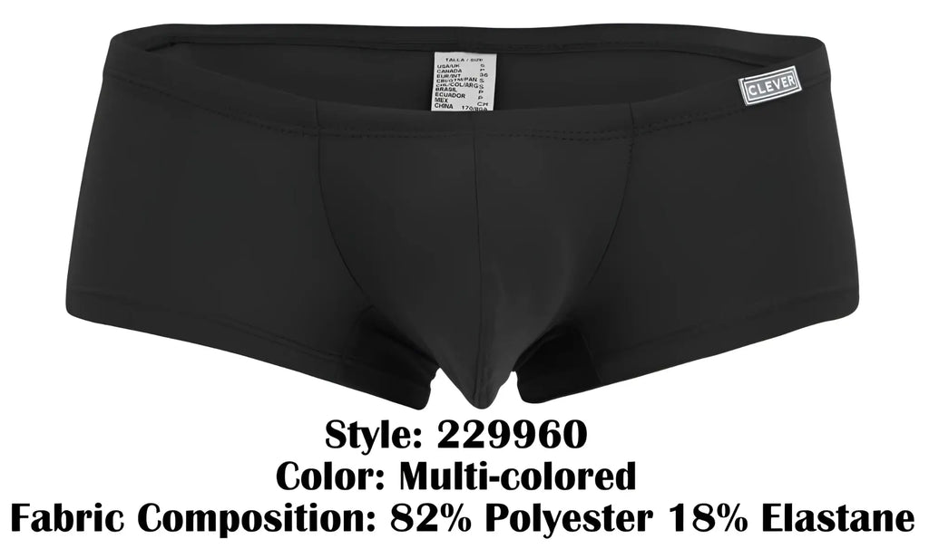 Multicolored clever 229960 australian latin trunks 3pk black men’s briefs with sleek form-fitting design and subtle brand label