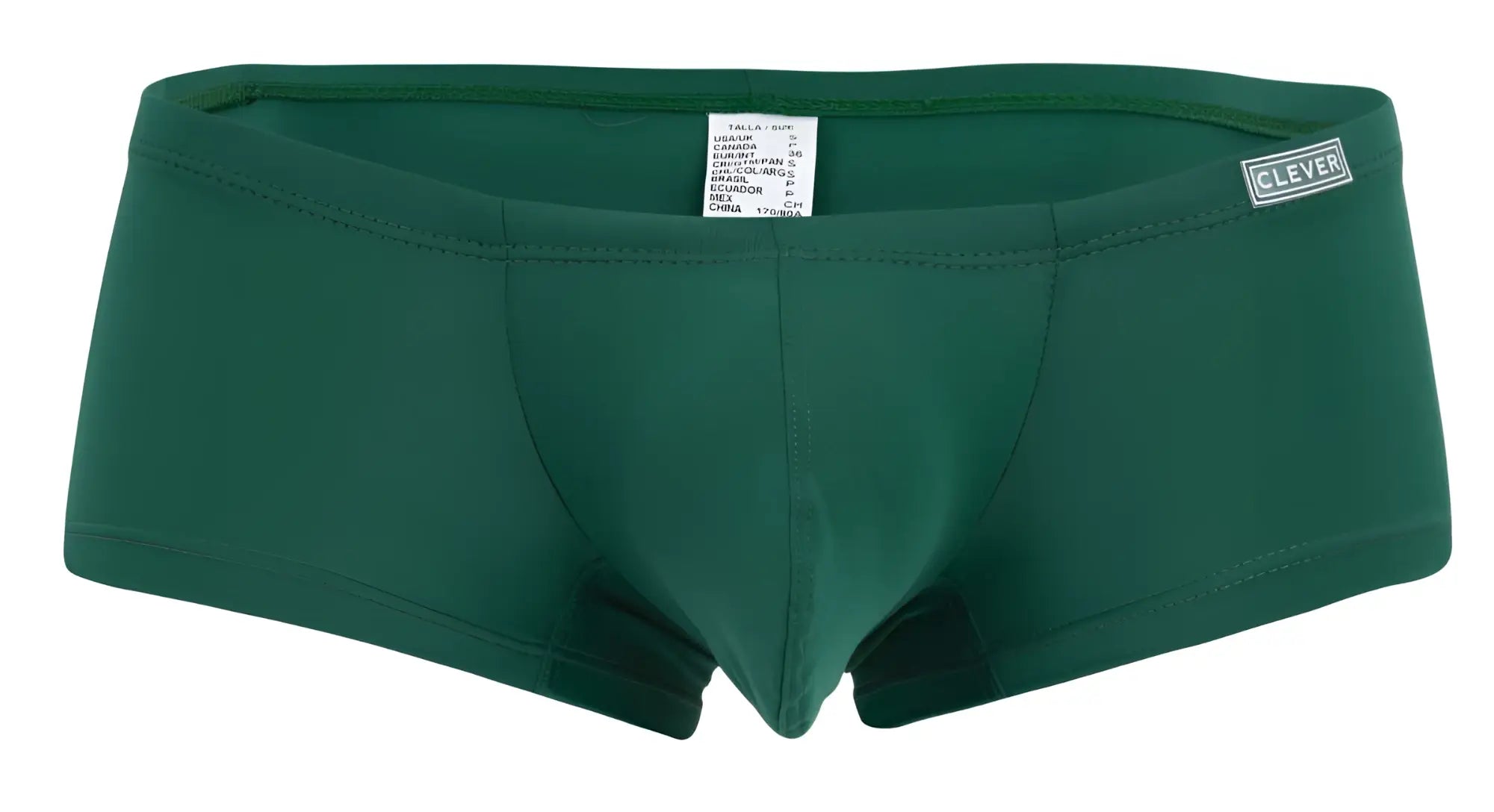 Dark green clever 229960 mens briefs with subtle seam design and small brand label on waistband in multi-colored pack