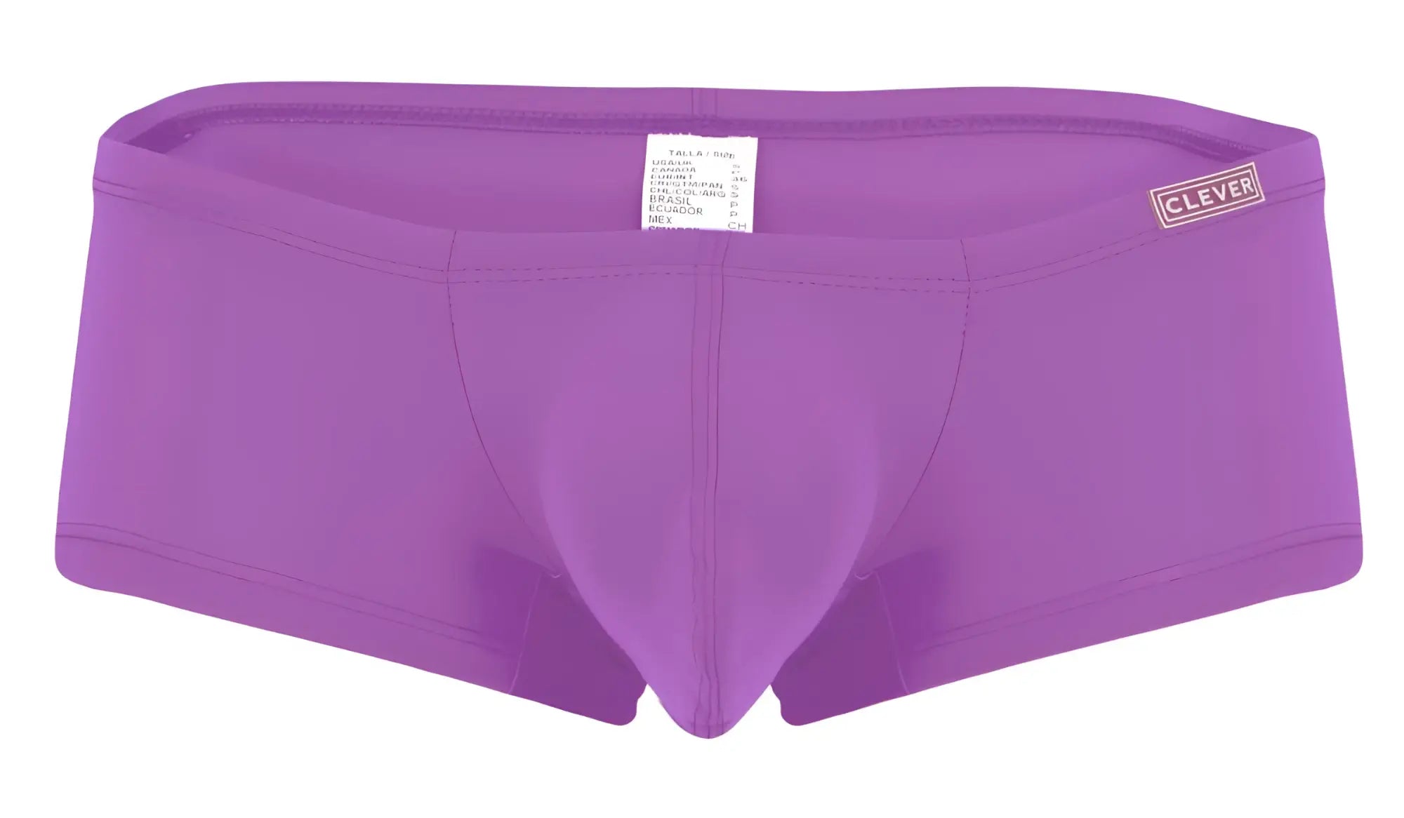 Purple clever brand men’s briefs with smooth form-fitting design from clever 229961 3pk australian latin trunks multi-colored