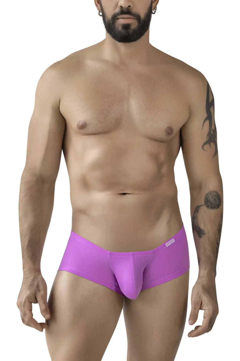 Vibrant purple clever 229961 3pk australian latin trunks with sleek form fitting design and subtle waistband logo