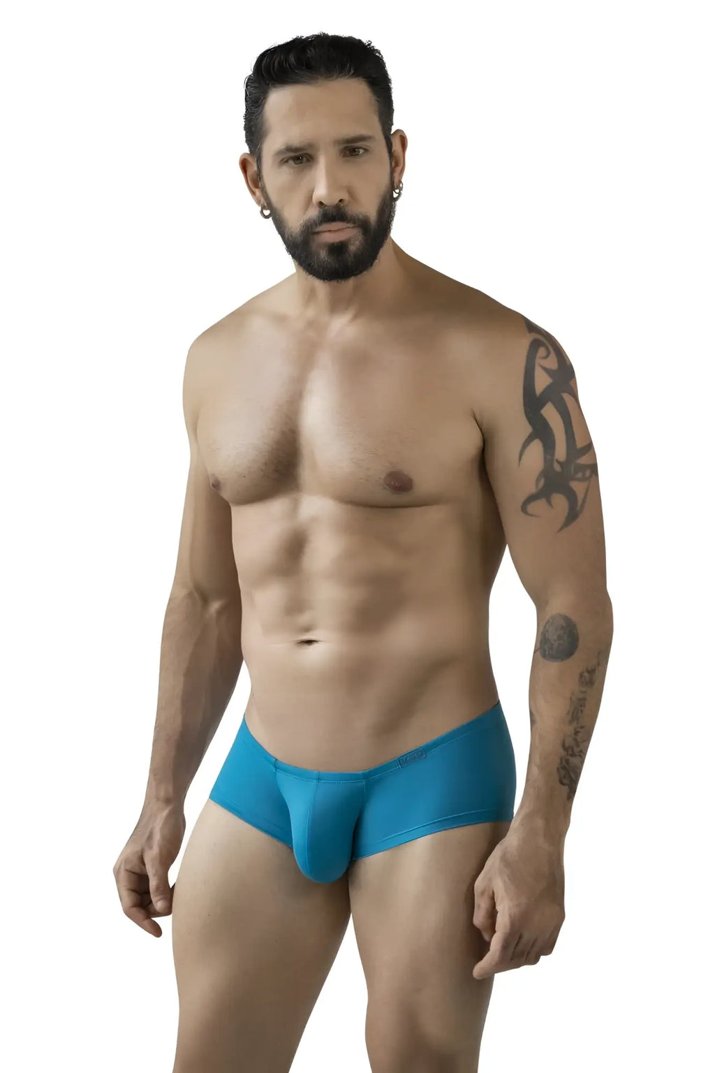 Blue athletic briefs with smooth form-fitting design part of clever 229962 3pk australian latin trunks multi-colored set