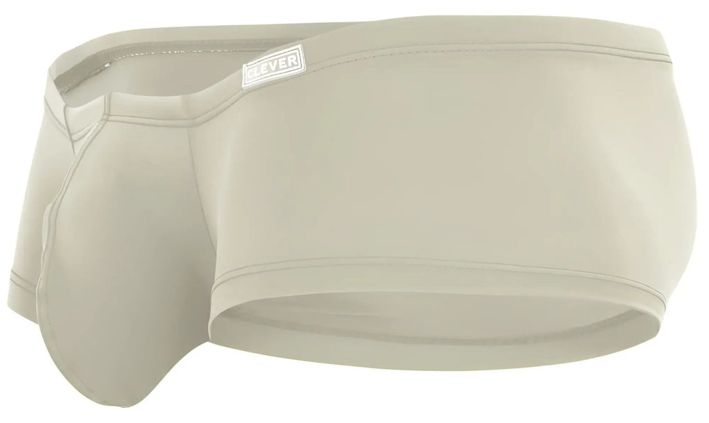 Beige clever 229963 australian latin trunks with subtle seam detail and white eleven brand tag on the waistband