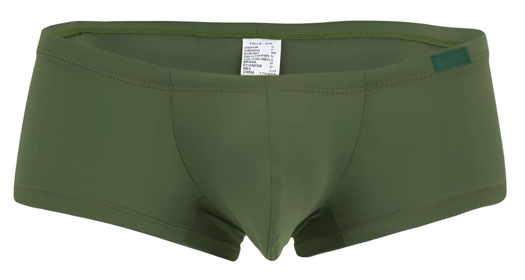 Olive green men’s briefs with smooth stretchy fabric and subtle waistband seam clever 229964 3pk australian latin trunks