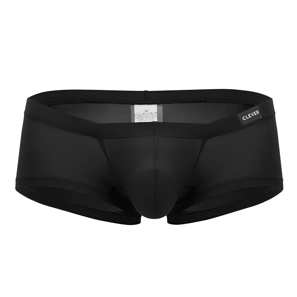 Black clever 2373 australian latin boxer briefs with smooth form-fitting design and elastic waistband for men