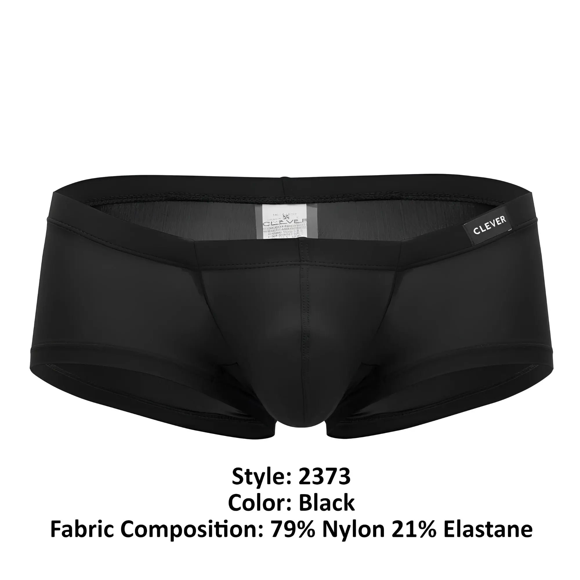 Black clever 2373 australian latin boxer briefs made of 79 nylon and 21 elastane for comfortable wear