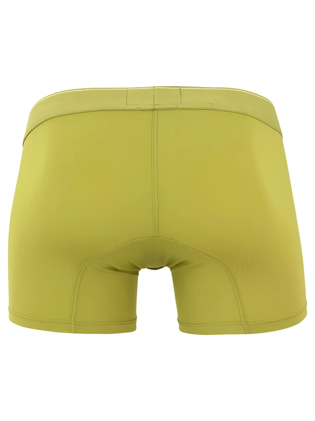 Back view of green Clever 26008 Atenea boxer briefs with an elastic waistband and seamless construction.