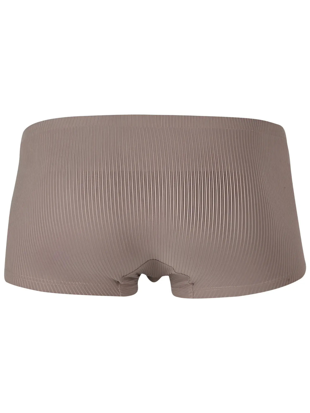Back view of Clever 26015 Apolo trunks in sand-colored ribbed fabric, showcasing a sleek, seamless trunk style.