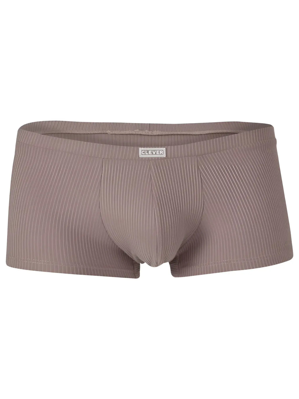 Clever 26015 Apolo trunks in sand: ribbed-texture, low-rise men's underwear with a centered branded logo patch.