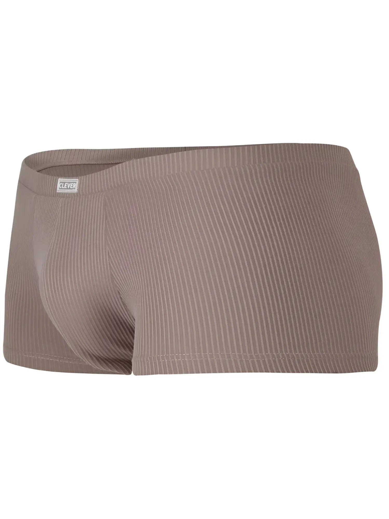 Clever 26015 Apolo trunks in sand color, featuring a ribbed fabric design with a small logo label on the waistband.
