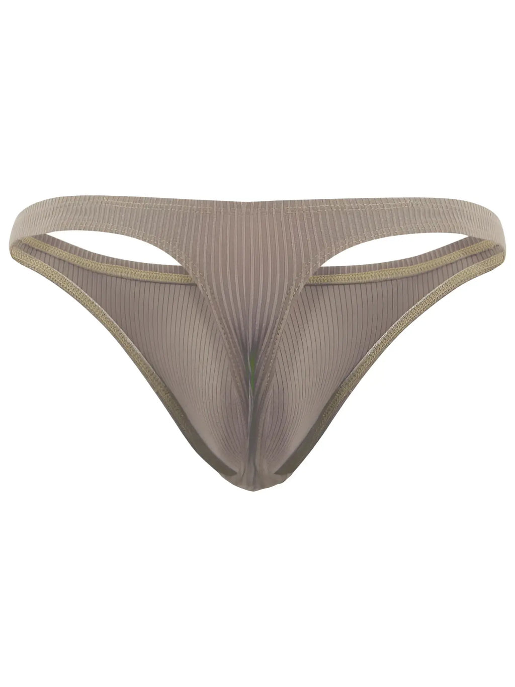 Clever 26021 Apolo thong in sand, featuring a minimalist ribbed fabric design and a contoured, supportive fit.