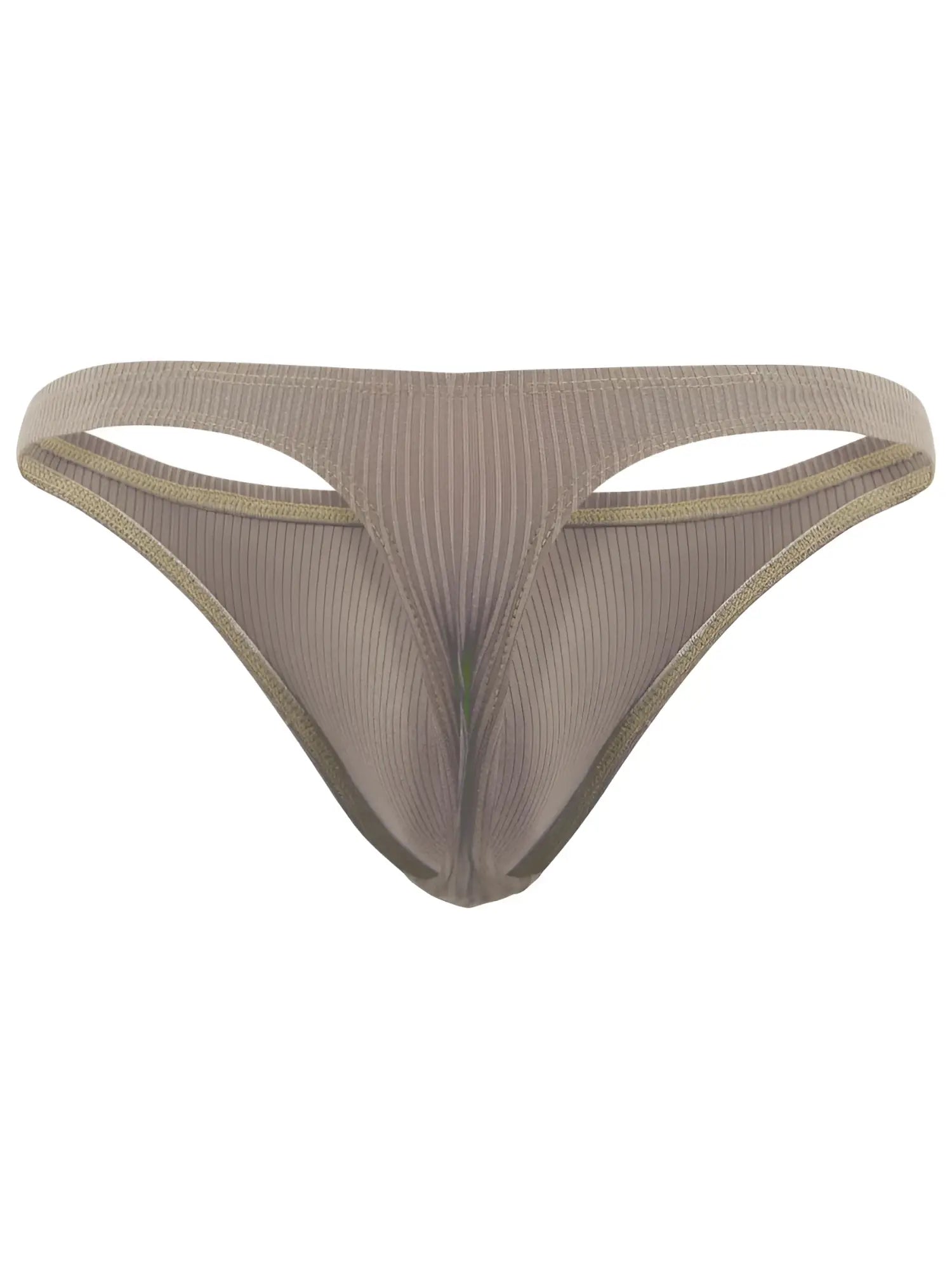 Clever 26021 Apolo thong in sand, featuring a minimalist ribbed fabric design and a contoured, supportive fit.