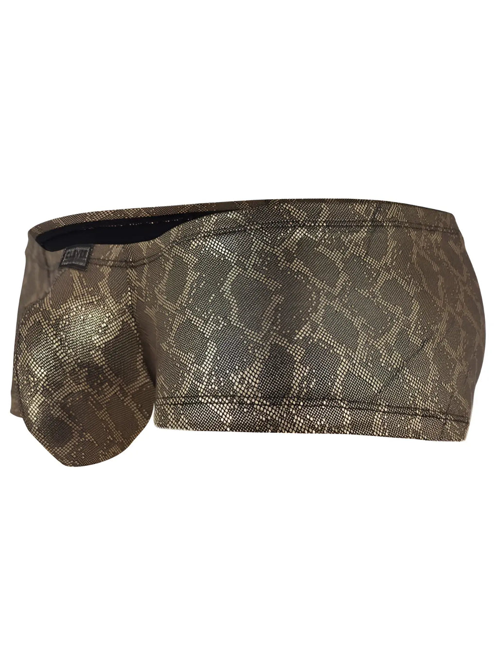 Clever 26042 Atlas trunks in metallic gold with a bold, textured snake-skin-inspired pattern.