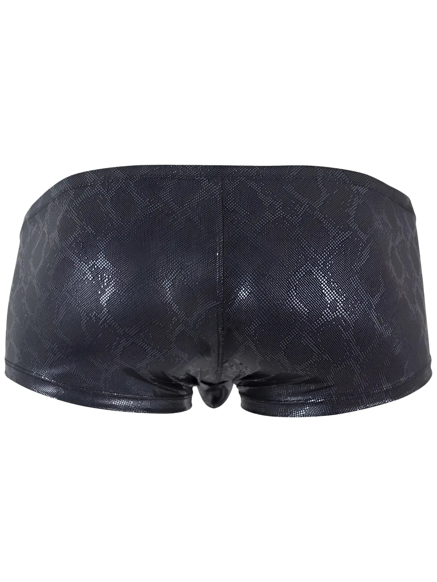 Clever 26043 Atlas Trunks in sleek black metallic with a subtle snakeskin pattern, shown from the back.